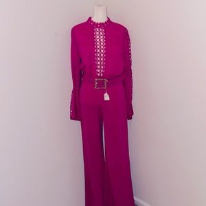 Pink dressy, wide leg jumpsuit, size 4 fits like 6 “Valentine”. Spring for sure